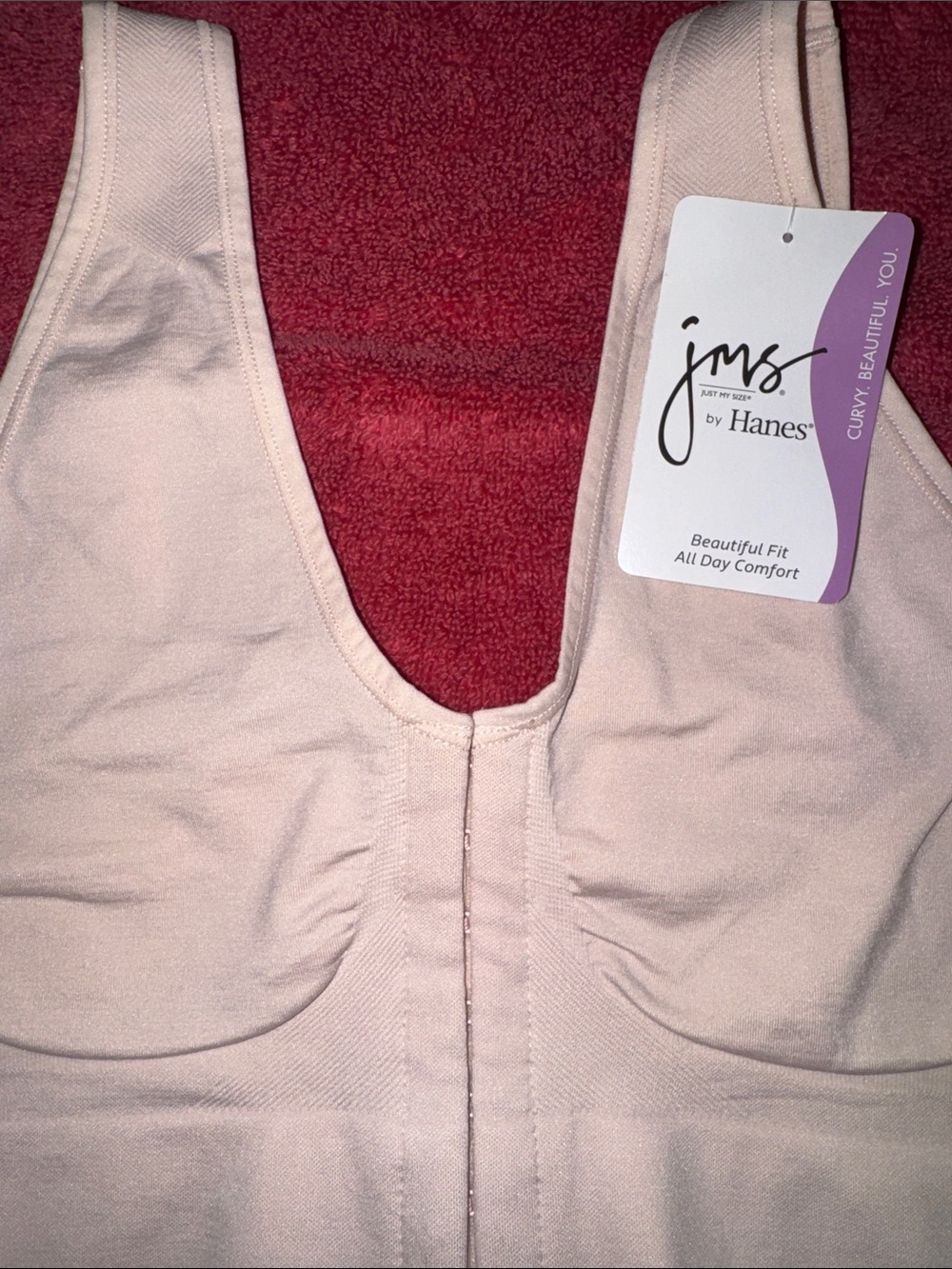 Hanes Soft Front-Closure Bra in Light Pink